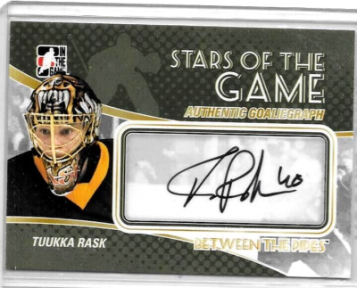 Victor Rask Autograph TUUKKA RASK 2009-10 IN THE GAME STARS OF THE GAME CERTIFIED AUTOGRAPH ...