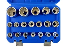 1/2" Drive 19-Piece Metric Spline Socket Set with Storage Case