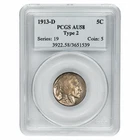 1913D Type 2 Buffalo Nickel 5C PCGS AU 58