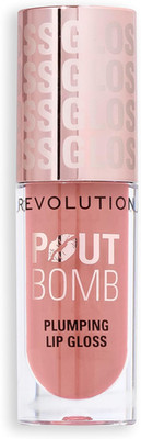 Makeup Revolution Pout Bomb Plumping Gloss, High Shine, Rich Pigment, Soft Tingl