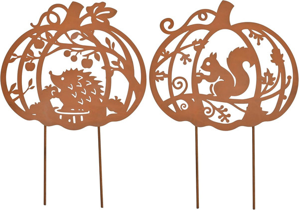 Valery Madelyn 27Cm Rost Gartenstecker KüRbis FüR Herbstdeko DraußEn Innen-image