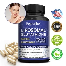 Liposomal Glutathione organic700mg - 120 Capsules Liver Detox & Cleanse-NON GMO