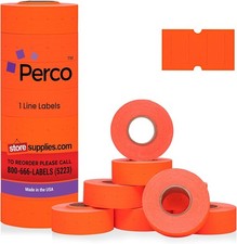 8 Rolls Fluorescent Price Gun Labels 1-Line Blank 8000 USA Made