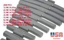 200 Pcs CLIP-ON WHEEL WEIGHT BALANCE MC STYLE .25 .50 .75 1.00 1.25 1.5 1.75 2oz