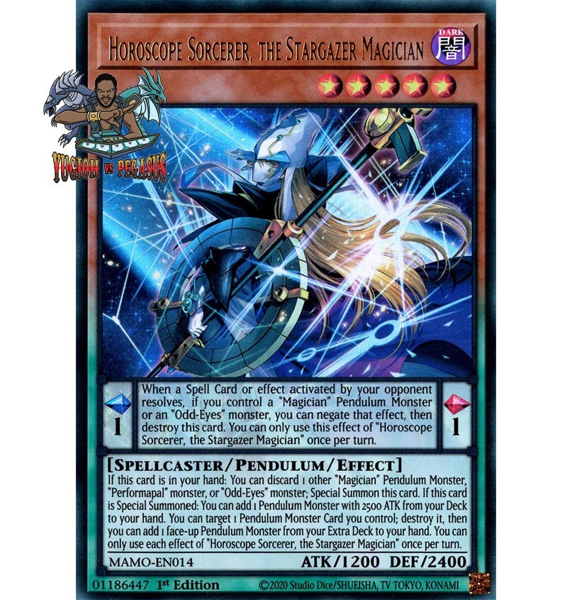 Yugioh! 1x Horoscope Sorcerer, the Stargazer Magician MAMO-EN014 Ultra Rare