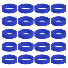 20Pcs Silicone Rubber Bands Non-slip 1.22 Inch Flat for Books, Dark Blue