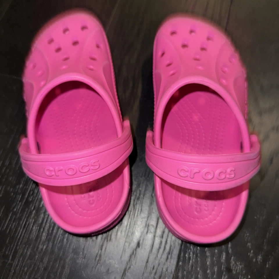 Crocs Iconic Comfort Child Size 13 Pink Used Fair Condition No Box - Image 4 of 4