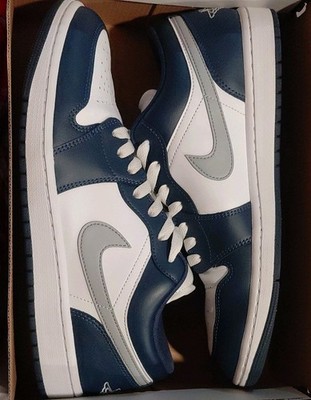 Nike Air Jordan 1 Low**Mens Size 10.5** White/Midnight Navy/Wolf Grey