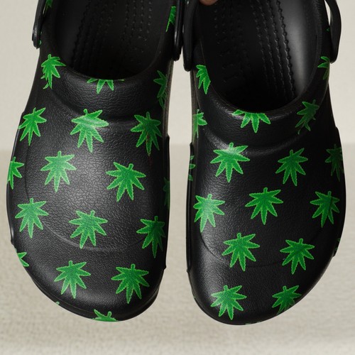 Crocs Bistro Graphic Clog Unisex Mens 8 Womens 10 Black Green Hemp 204044-00Y - Picture 3 of 13