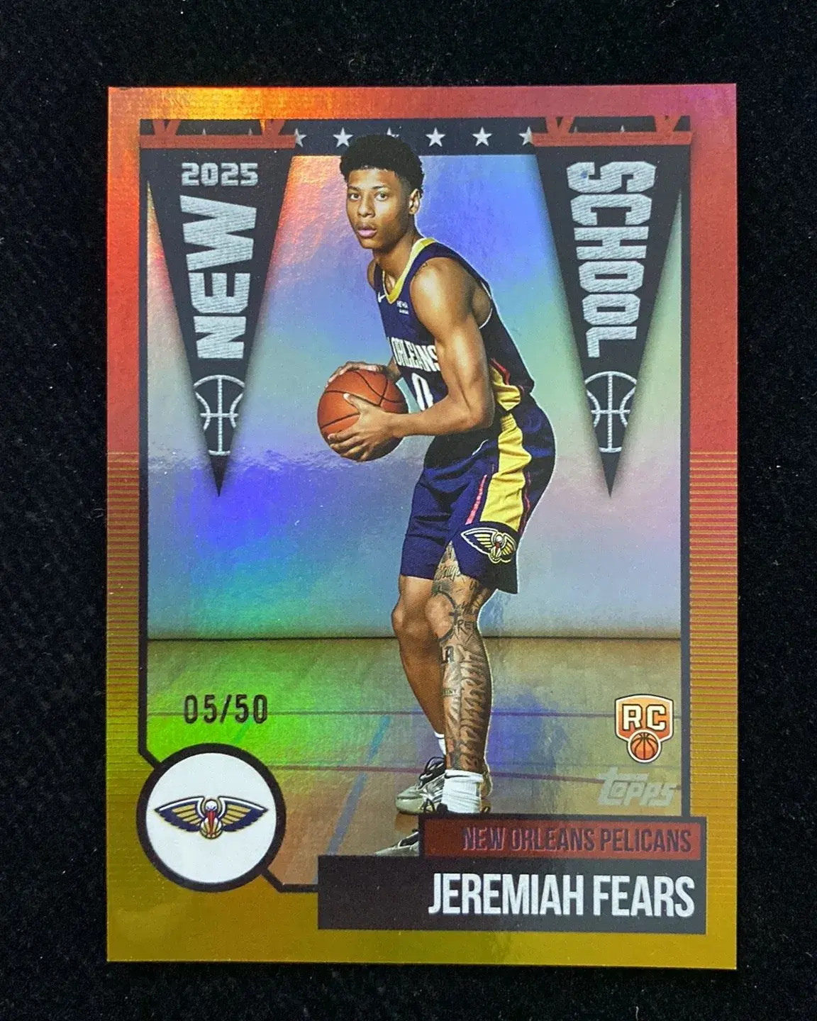 2025-26 Topps Flagship New School Gold Rainbow Jeremiah Fears RC Rookie 5/50 HD