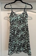 Cosabella Italy Green Abstract Print Mesh Slip Dress Chemise Lingerie Womens S