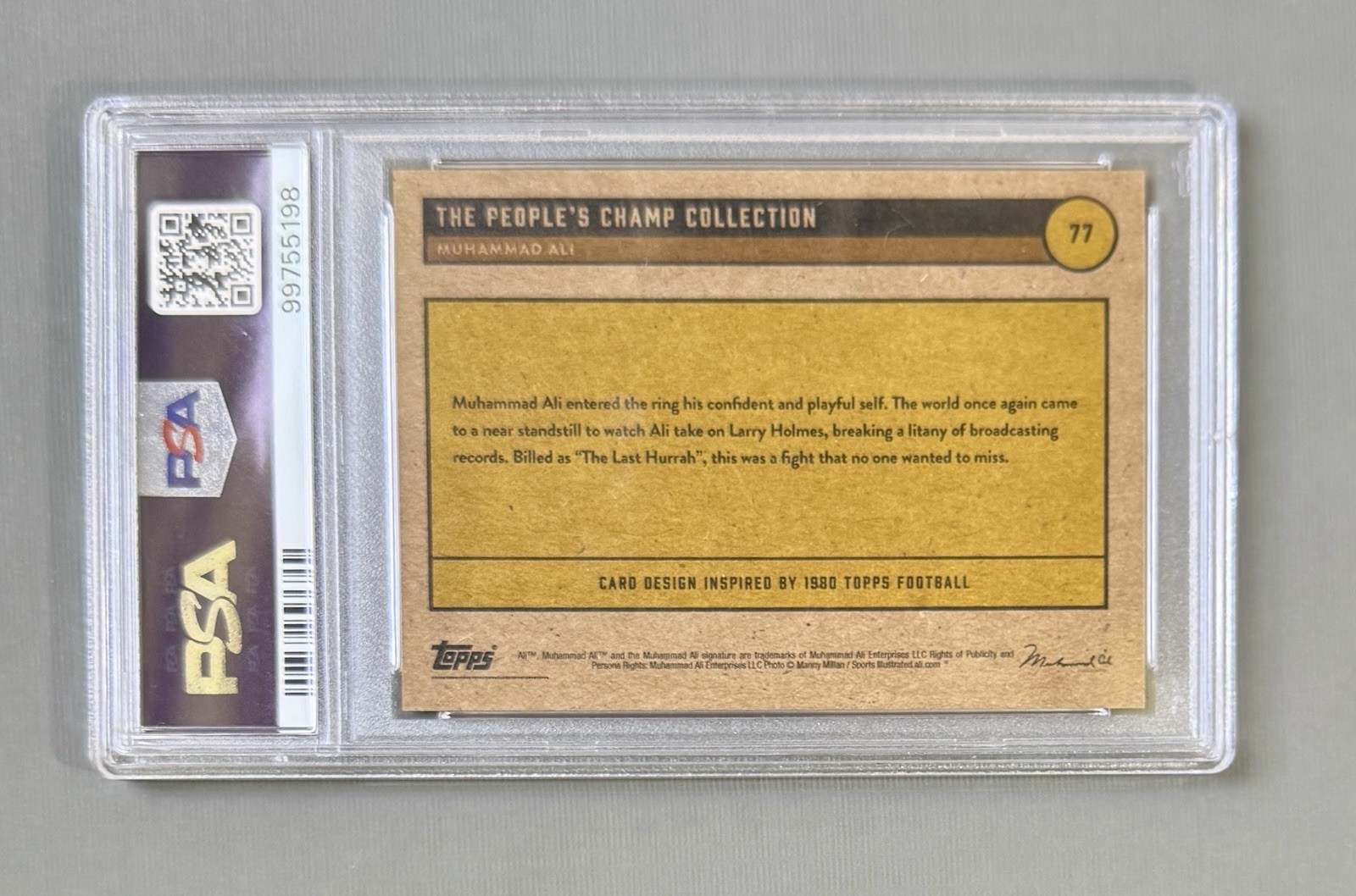 2021 Topps Muhammad Ali The People’s Champ #77 Enters Ring - Silver /5, PSA 10 view 3