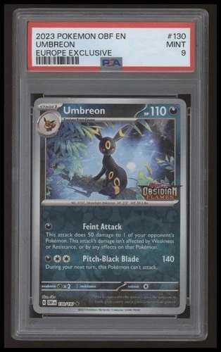 Pokemon - Umbreon Obsidian Flames Stamped - Europe Exclusive - 130/197 - PSA 9