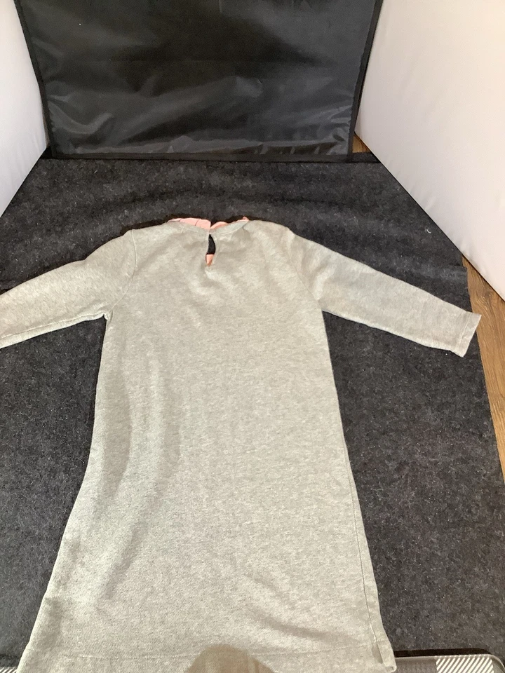 Girls Crewcuts by J.CREW Gray/Pink Plaid Ruffle Tunic Sweater Dress Sz 12 - Image 3 of 3