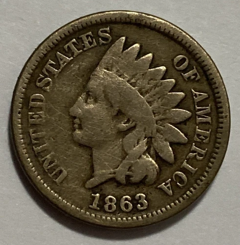1863 - Indian Head Cent - VG+ - Exact Coin Imaged #IND299