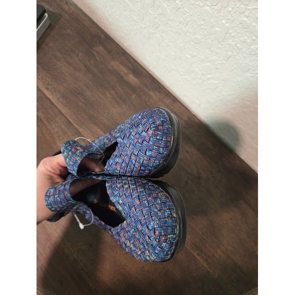 Bernie Mev Blue Printed Wedges View 4