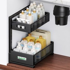Under Sink Organizer Adjustable Under Sink Organizers And Storage 2 Tier Bathroo