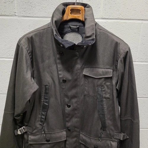 Holden Mens Dark Green Gray Herringbone Polyester Nylon Jacket filled coat L - product listing photo