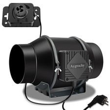 Aygrochy Regelbar Rohrventilator 150mm, Abluftventilator Rohrlüfter mit EC motor