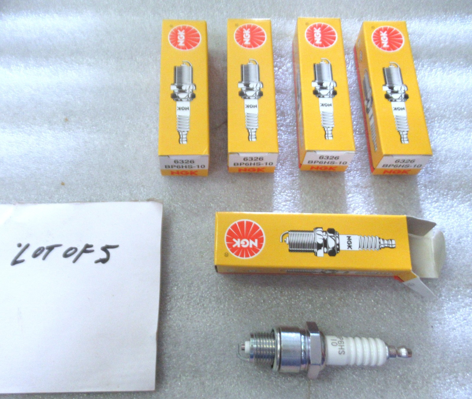B5 NGK Marine BP6HS-10 Spark Plug #6326 Lot of 5 OEM New Factory Boat Parts
