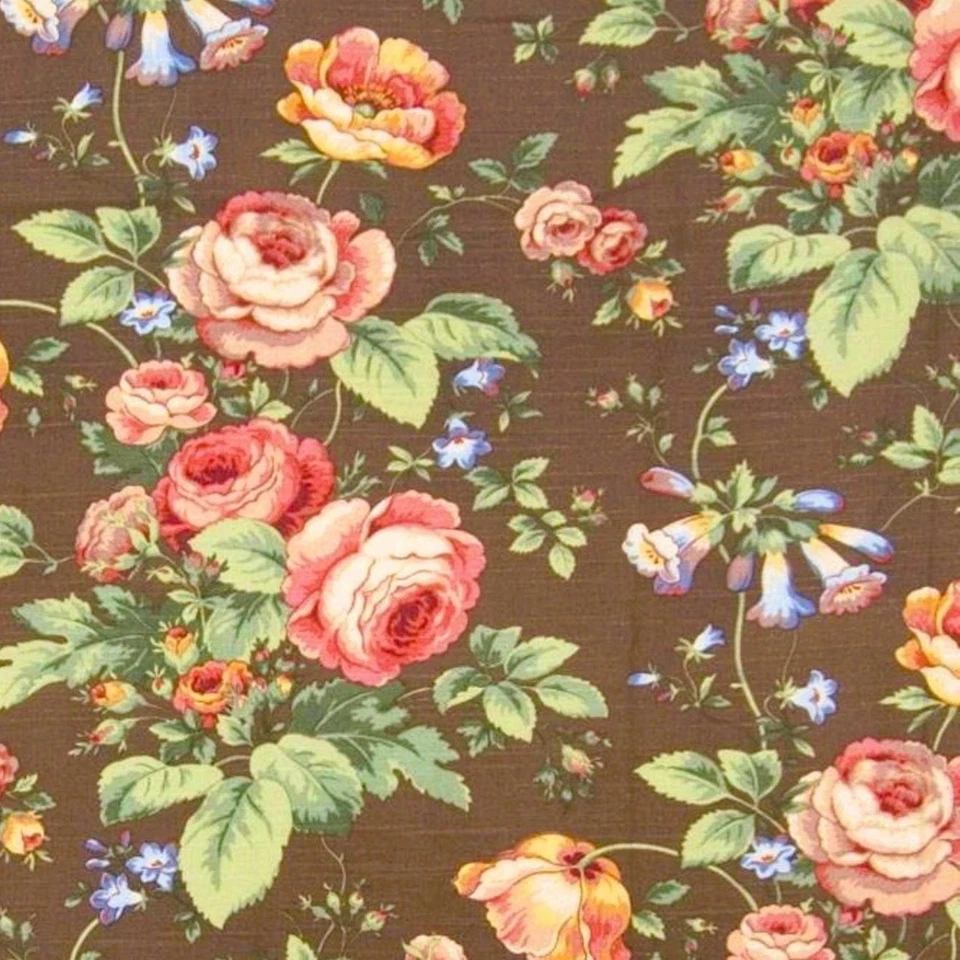Jay Yang цветочный коричневый домашний декор хлопок драпировки занавески подушка шитья ткани BTY - Изображение 3 из 4