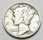 1942-S MERCURY DIME,BETTER GRADE,VISABLE BANDS,NICE COIN!!!!(A4)
