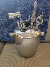 Stainless Steel Barware, Ice Bucket With Utensils Tools
