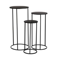 Mica Decorations Quinty Beistelltisch - 3Er-Set - H70 X Ø32 Cm - Metall - Schwar