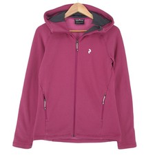 Peak Performance Hoodie rosa gestreift Vintage Gr&ouml;&szlig;e L Damen Cu3