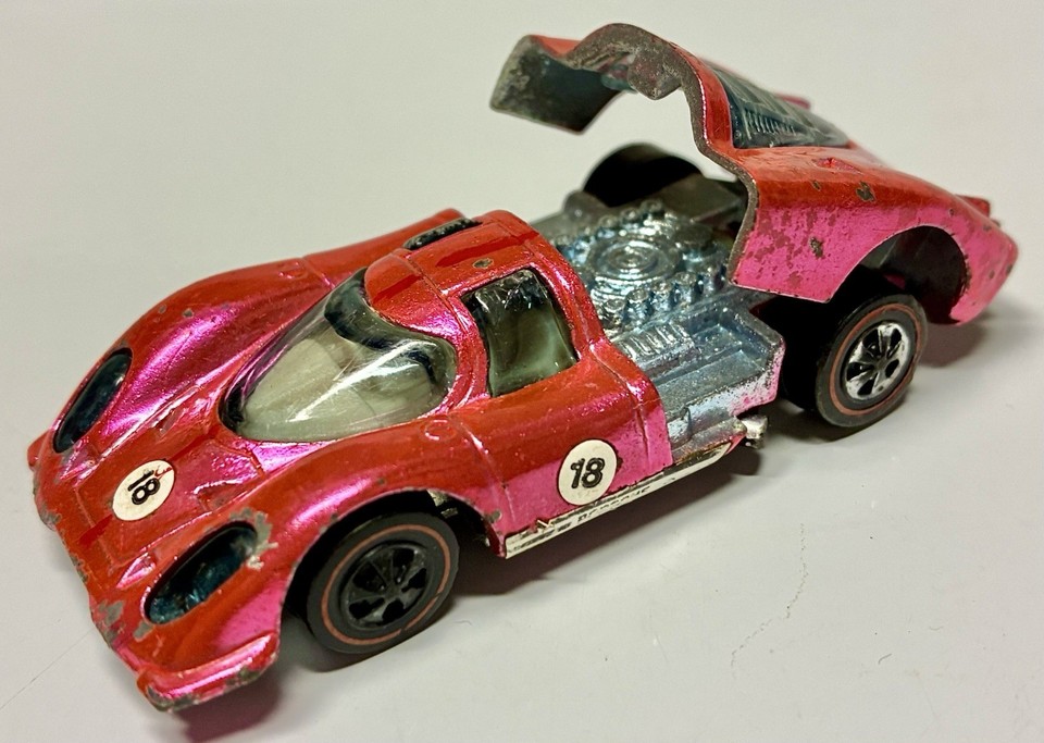 RARE 1970 Mattel Hot Wheels Redline Porsche 917 US Gray Enamel In Mint - Foto 12