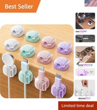 Cable Clips, 8 Pack Cord Holder Cord Organizer, Cable Management  1s Lock ...