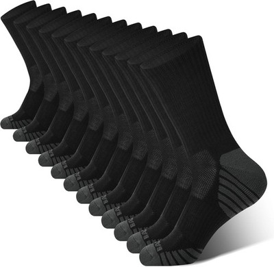 BAMBOO COOL Men Crew Socks Athletic Running 6 Pack