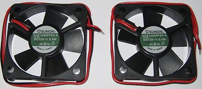 2 X Sunon 50 mm Quiet Cooling KDE Fan - 12 V DC - 7 CFM - 21 dB - KDE1205