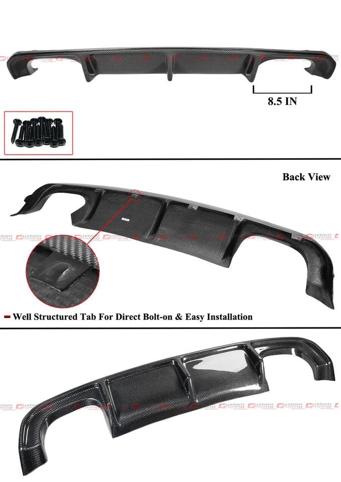 Difusor de parachoques trasero de fibra de carbono real estilo BMW F85 X5M F86 X6M R 2015-2018 Foto 3 de 4