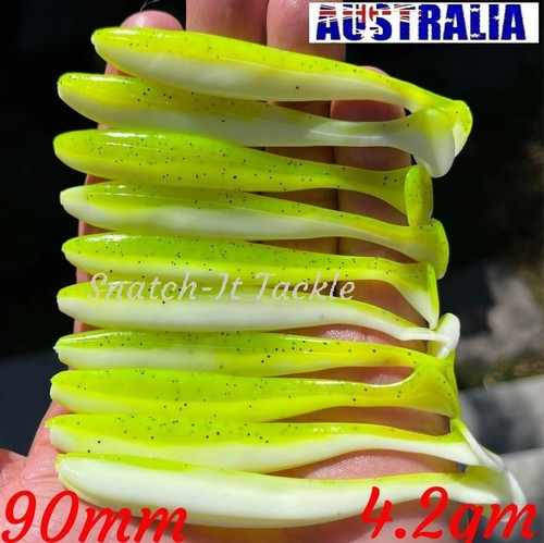 Soft Plastic Fishing Lure Curly Tail Paddle Tail Bream Grub Worm Tackle Jig head - Picture 39 of 74