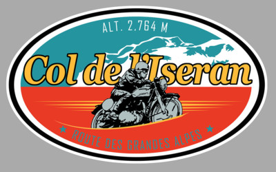 COL DE L'ISERAN ROUTE DES GRANDE ALPES 12cm STICKER CB041
