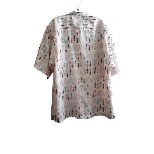 DaVinci California Shirt Short Sleeve Shell Buttons Gone Fishing Fish VTG XXL - Picture 5 of 12