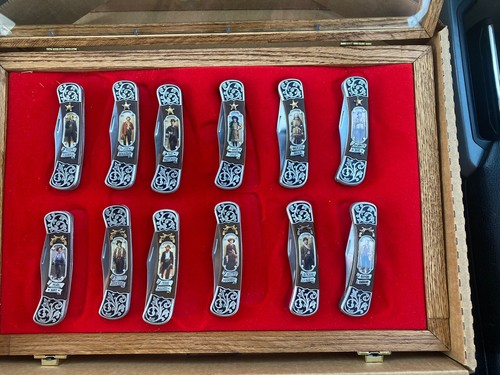 FRANKLIN MINT 12 WESTERN - COLLECTOR KNIFES With Case. - Picture 2 of 10