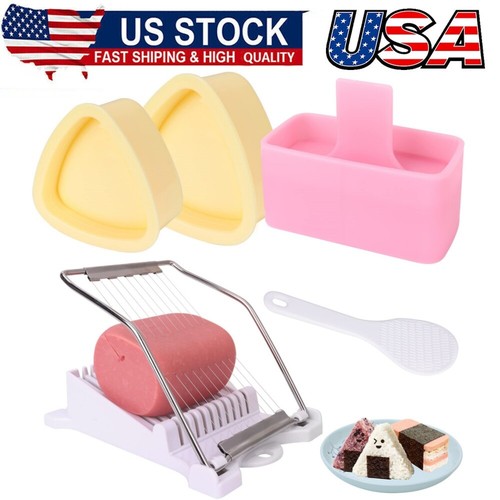 Onigiri Mold,Non-Stick Luncheon Meat Slicer,Sushi Making Set Musubi Maker Kit