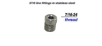 3/16" & 1/4" tube, Inverted Flare Stainless Steel Brake Line Fitting Kit 22 pcs - Picture 7 of 11