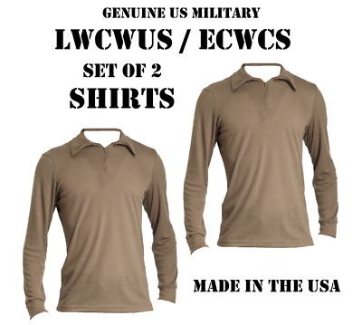 LOT of 2 US MILITARY POLYPRO THERMAL UNDERWEAR LWCWUS ECWCS SILKWEIGHT M SHIRT
