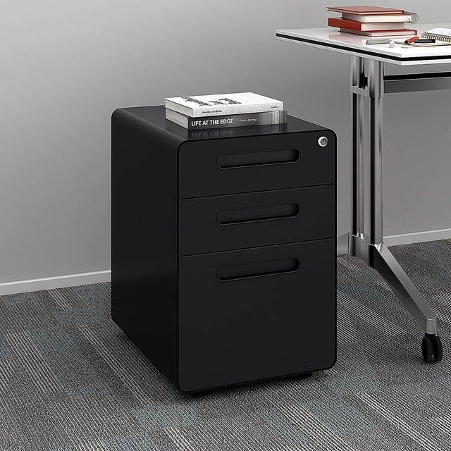 Office Furniture Legal Letter Size Devaise 3 Drawer Metal Mobile File Cabinet With Lock Passionedu Vn