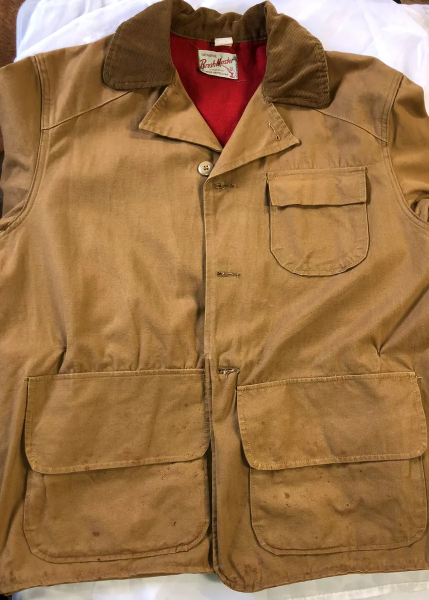 Vintage 60s Brush Master Hunting Jacket Sz Large Custom Made USA Water Repellent