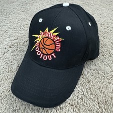 Prime Time Shootout Hat Basketball Black Arched Spellout Logo Adjustable Cap NOS