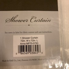 Madison Park New White Stripe Textured Fabric Shower Curtain 72" x 72"MP70-5783