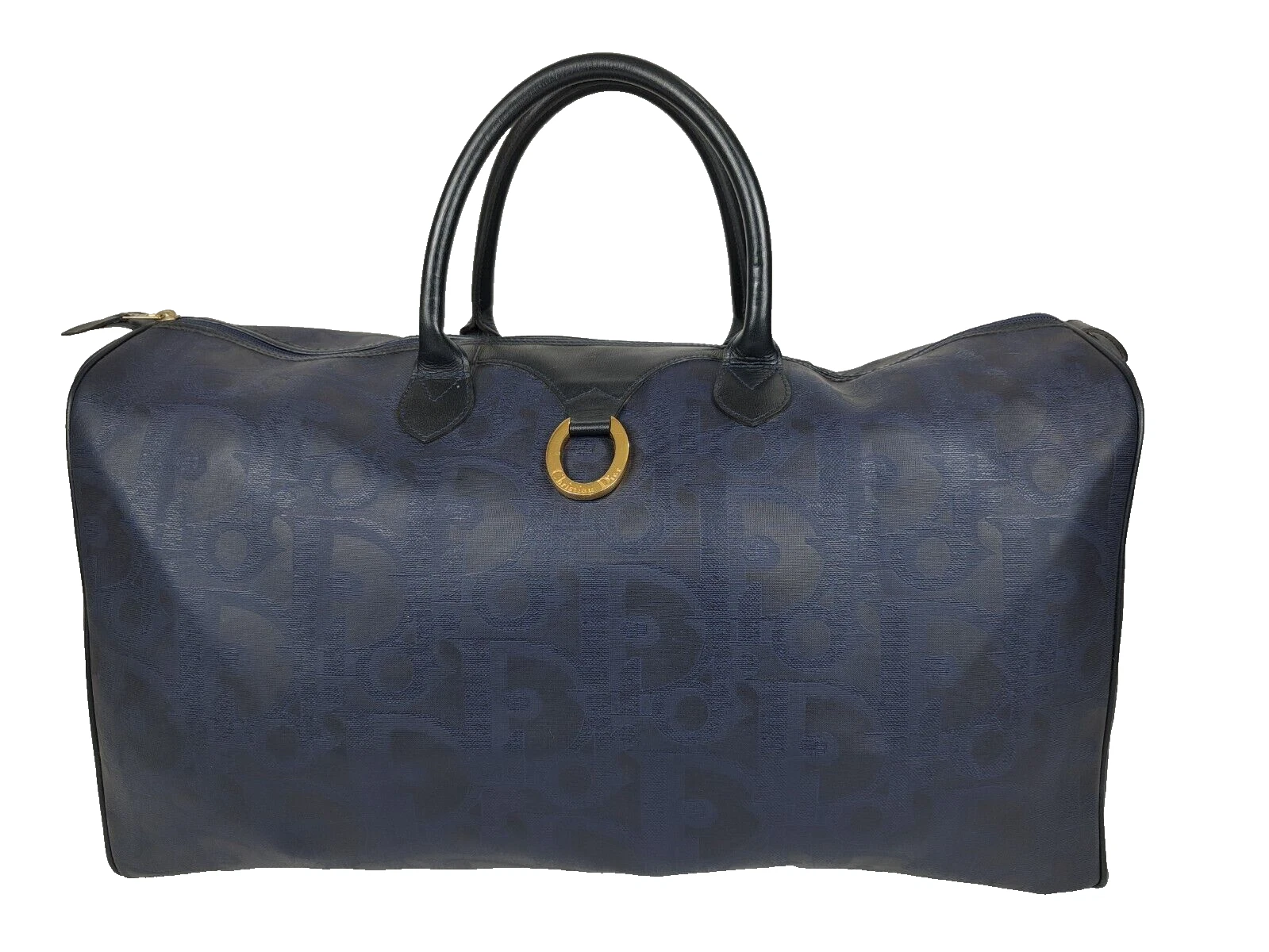 Sac de voyage DIOR vintage oblique trotteur diorissimo cuir Boston bleu