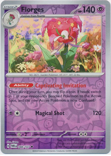 Pokemon Carta Girafarig 083/167 - Twilight Masquerade - Reverse Foil Holo - Illus. Shinji Kanda - Italiano - 2