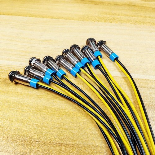 10pcs 6mm 1/4" AC/DC 12-24V LED Metal Indicator Light Waterproof Signal Pilot - Picture 32 of 144