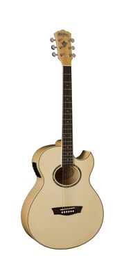 Washburn Festival Series 6 String Acoustic-Electric Guitar, Right, Natural (E...