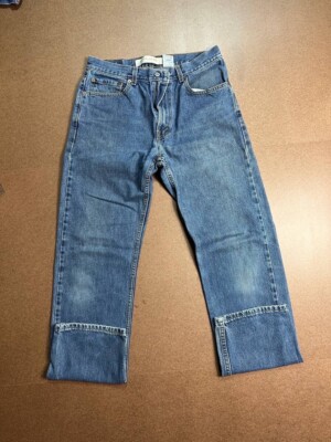 Levis Men Original 505 Straight Leg Button Fly Jeans Size 33x34